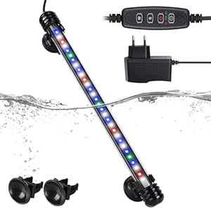 29cm Timer aquarium Lampe, Dimmbar 10 Helligkeitsstufen Aquarium Led Beleuchtung, IP67 Wasserdicht Aquarium Licht Beleuchtung für Aquarien (30-50cm Tank)