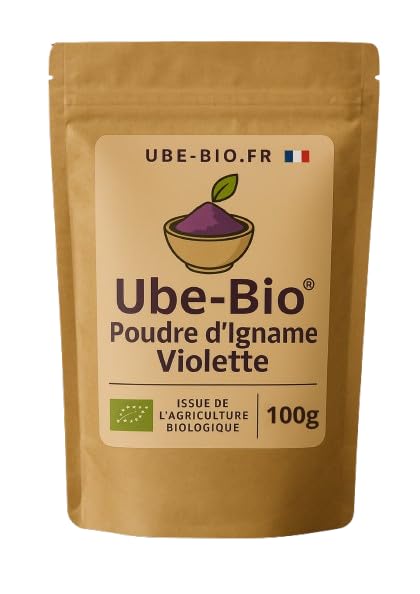 Poudre d'Ube Bio 100g, Igname Violette Naturelle (Dioscorea Alata...