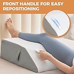 BIEEZZK Leg Pillow Elevation Blood Circulation, Leg Elevating Pillows for After Surgery, Sleeping, Memory Foam Wedge Pillow for Legs Swelling, Foot Knee Pillow for Back Pain, 23.6×16.8×8in, White/Grey - Image 3