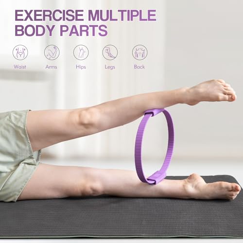Pilates Kit, Pilates Ring and Ball Set with 5-Level Resistance Bands for Core Strength, Stretching, Toning & Full Body Home Workout Pilates Equipment - Image 5
