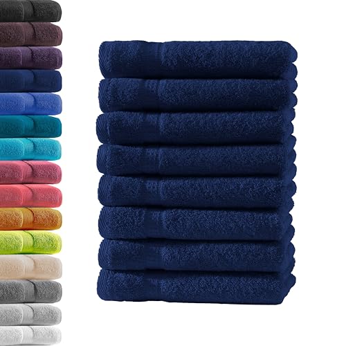8X Gästetuch | Navy | 100% Baumwolle Frottier | Oeko-TEX Standard 100 | Premium Qualität 500 g/m