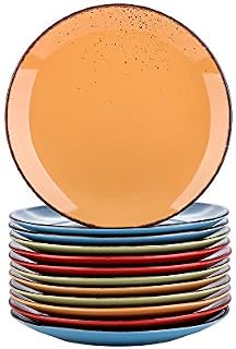 vancasso Navia Oceano Dessert Plate Set of 4, Stoneware Vintage Look Sea Blue Dinnerware Tableware, 8.5 inch Snack/Salad/Fruit/Side Plate. (21.5 * 21.5 * 2.5cm)