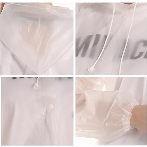 Image of Reusable Raincoats for Adults, 2 Pcs Rain Ponchos Emergency for Women Men with Hood and Drawstring