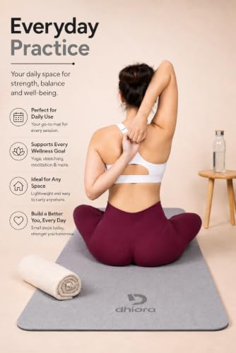 Image of Premium Yoga Mat 6mm Thick for Women & Men | Non-Slip Exercise Mat for Home Workout, Yoga, Pilates & Stretching | Extra Cushioning, Sweat Resistant, Anti-Tear | Grey Black