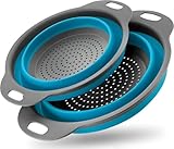 HI NATURE™ Scolapasta Pieghevole Set 2 Pezzi – Colino Silicone Pieghevole Salvaspazio – 1 ...