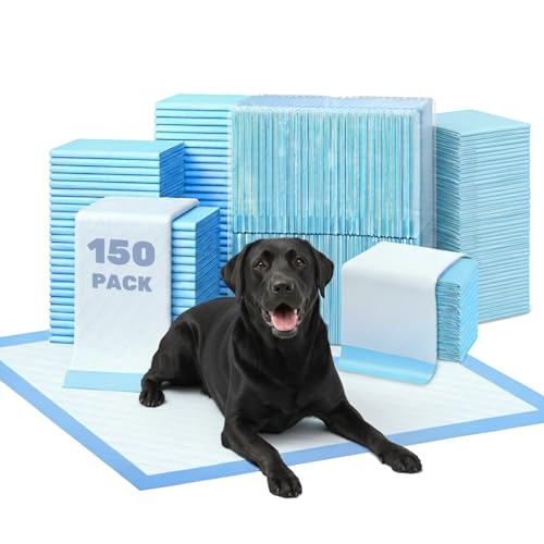 Image of Super Absorbent Waterproof Dog and Puppy Pet Training Pad, Housebreaking Pet Pad, 150-Count Small-Size, 17.1''X23.6'', Blue