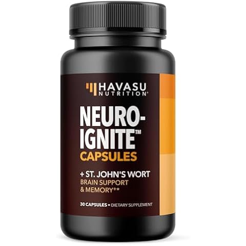 NeuroIgnite Brain Supplements for Memory and Focus Support with St Johns Wort & Ginkgo Biloba - Nootropics Brain Support Supplement - Cognitive & Memory Supplement for Brain Health - 1 Month Supply Cover