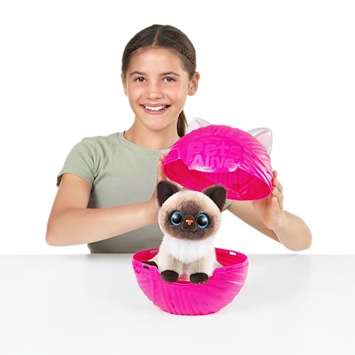 Pets Alive Smitten Kittens Surprise, Ginger, Nurture Play, Cuddly Toy for Unpacking, Interactive, 10 Sounds, Ultra Soft Plush Toys, Electronic Pet Kitten Adopt (Ginger)