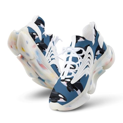 Orca Killer Whales Men's Running Shoes Lightweight Walking Shoe Breathable Sneaker 8women/6men（EUR39）
