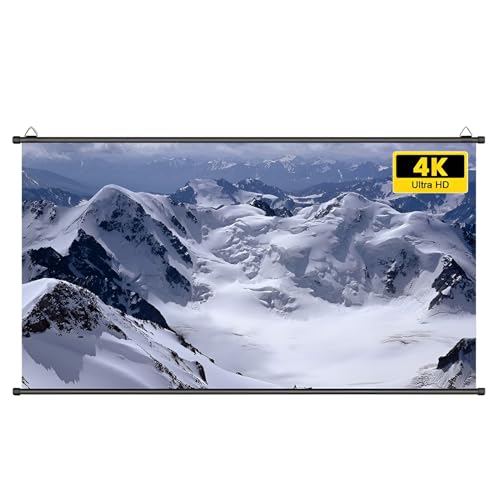 Pantalla portátil para proyector HD 4K de 60 pulgadas, formatos 16:9/4:3, sin arrugas, ligera, para montaje en pared, cine en casa, presentaciones