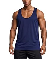 Herren Sport Tanktop Muskelshirt Atmungsaktiv Schnelltrocknend Gym Fitness Ärmellos Shirt Bodybuilding Training Laufshirt Slim Fit Racerback Marineblau M