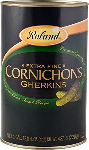 Roland Cornichons Gherkins, Extra Fine, 1 GAL 13.8 Ounce (4.1L)