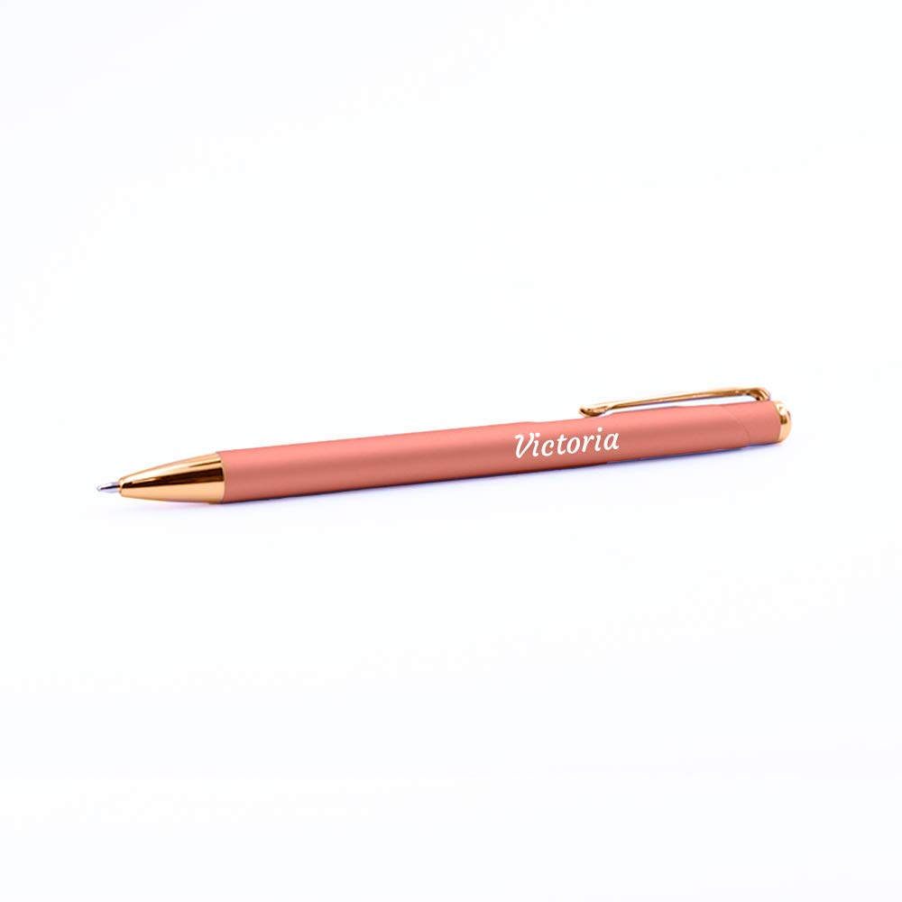Bolígrafo PERSONALIZADO con Nombre o Texto · Color Rosa con textura mate · Bolígrafo Personalizado grabado a láser · Ideal para el día de la madre