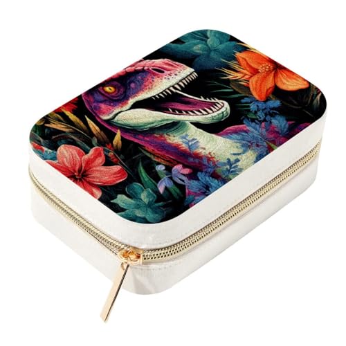 Boîte à bijoux dinosaure anti-nœud en velours | Solution de rangement compacte zippée - 2