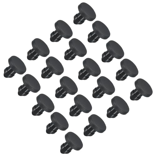Image of MECCANIXITY Silicone Snap in Locking Hole Plugs Rubber Panel Seal Cover Flush Type Panel Round for Kitchen Rubber Bulkheads Waterproof Sealing Plugs 3.5mm /0.14 Inch Diameter Black,Pack of 20