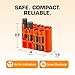 Storacell AA + AAA Combo Battery Storage Caddy and Dispenser (Pack of 2), Orange, Holds 4 AA + 4 AAA Batteries (Not Included), Durable & Compact Design, The Original Battery Caddy, Made in USA