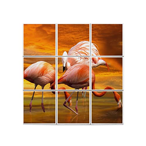 Carreaux céramique flamants roses pour rénover une crédence usée