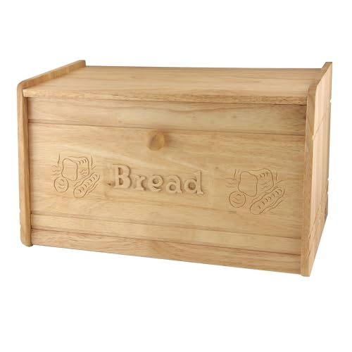 UNIQUE HOME LIVING Wooden Bread Bin Kitchen Countertop Loaf Bread Storage Box Food Container