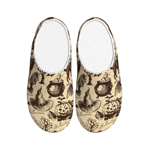 Chaussons d'hiver mixtes EdWal pantoufles en peluche chaude taille 39 imprimé sorcière