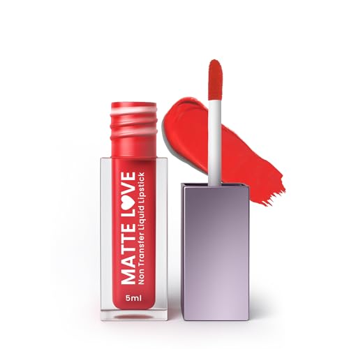 Image of Hilary Rhoda Matte Love Non Transfer Liquid Lipstick | Lightweight & Matte Finish | Waterproof Lipstick for Women | Long Lasting & Non-Drying Lipstick | 5ml (Madly Red - Shade 21)