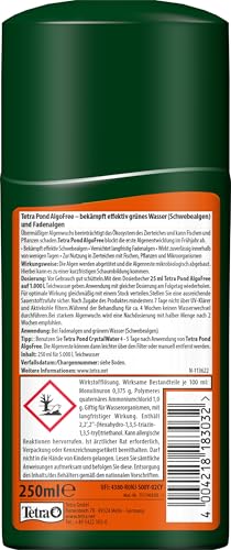 Tetra Pond AlgoFree Schwebealgen- und Fadenalgenvernichter, bekämpft langfristig grünes Wasser im Gartenteich, 250 ml