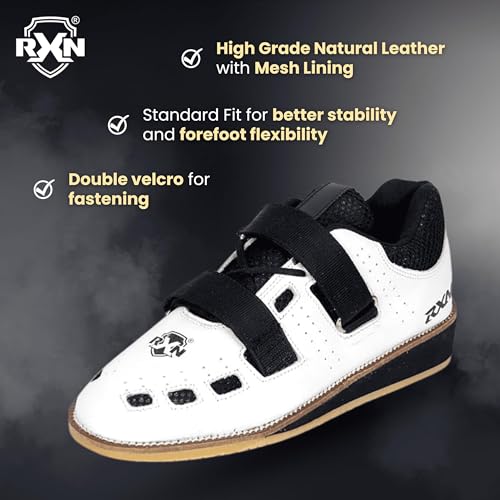 Image of RXN World Star Weightlifting Shoes for Men | Natural Leather with Mesh Lining Upper Eva Out Sole Weightlifting Shoes
