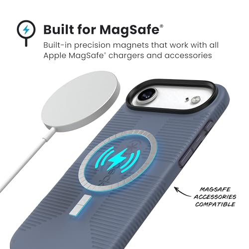Image of Speck CANDYSHELL Grip +MS Case for iPhone 17 Air - Mystery Blue /Faded Denim | Slim Protective Grip | Drop Protection | MagSafe Compatible