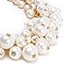 Jerollin Fashion Gold Tone Chain White Simulated Pearl Beads Cluster Choker Statement Necklace