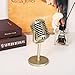 Facmogu Retro Microphone Props Model, Vintage Prop Mic, Fake Plastic Microphone Stage Table Ornament for Halloween Wedding Birthday Party Decoration - Gold