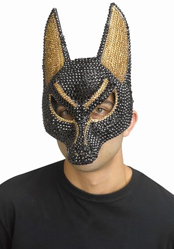 Fun World Rhinestone Anubis Adult Mask | Egyptian Accessories Standard