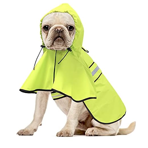 Ezierfy Waterproof Reflective Dog Raincoats - Adjustable Hooded Dog Rain Jacket Rain Coat, Lightweight Dog Slicker Poncho (Neon Green, Medium)