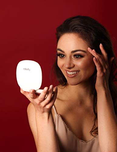 Fancii Compact Makeup Mirror With Natural Led Lights, 1X/ 10X Magnifying - Rechargeable, Portable, Lighted 4” Hand Mirror For Travel And Purses, Mila (White) #TOP5
