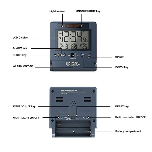 Marathon Atomic Travel Alarm Clock With Auto Night Light #TOP3