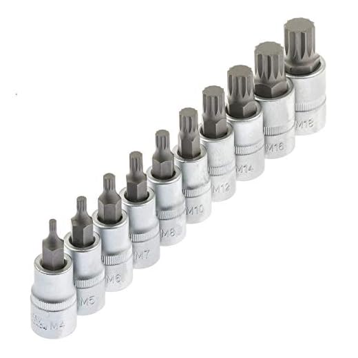 Innen Vielzahn Steckschlüssel Satz 1/2" (12.5 mm) 10-tlg.