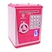 LIKE Toy Piggy Bank Safe Box Fingerprint ATM Bank ATM Machine Money Coin Savings Bank for Kids (Pink/Pink)