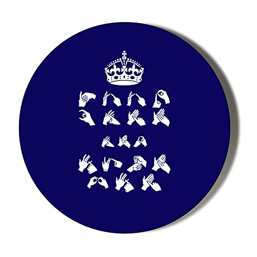 Gift Insanity Multi Keep Calm And Sign Bsl, British Sign Language Small 10 X 56Mm Vinyl Stickers Pack Of 10