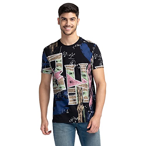 Image of Being Human Black Regular Fit Round Neck Men's T-Shirt Clothing