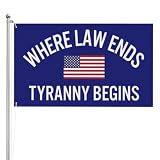Wo das Gesetz endet, beginnt die Tyrannei – doppelseitige Flagge, 90 x 150 cm, 3-lagig