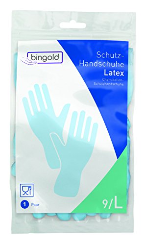 Preisvergleich Produktbild BINGOLD Latex Schutzhandschuhe blau 1 Paar