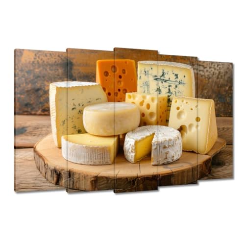 Peinture imprimée sur toile planche à fromage 150x95cm pour déco cuisine chaleureuse