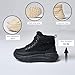 Chouiss Winter Sneakers for Women,Platform Hiking Lightweight Shoes with Lambswool,Warm Casual Shoes Black 7