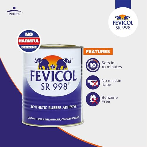Image of Fevicol SR 998, 500ml | Best for Rubber, Fabric & Leather Furniture, Plywood, Lamination, Packaging, Crafts, DIY, Metal & Wood Bonding, Water & Heat Resistant, Fast Setting, Strong Durable Bond