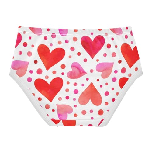Joisal Toddler Girls Underwear 2t Cotton Cute Panties Girl Designer Briefs Kids Undies Valentine Hearts Red Pink2