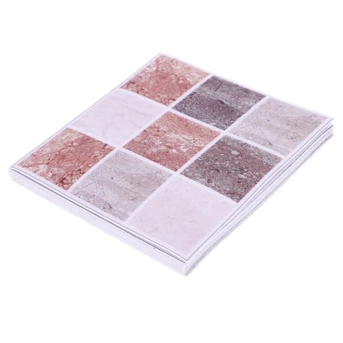 KHBUAB 18 Pegatinas Autoadhesivas de Vinilo Pvc Diseño de Mármol Marrón para Azulejos de Baño y Cocina, Resistentes al Agua y Fáciles de Pegar y Quitar, Decoración Funcional