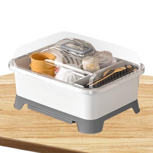 Escurridor de Platos y Botellas Con Tapa | Portabotellas y Soporte Organizador Para Secar Biberones, Tazas y Platos