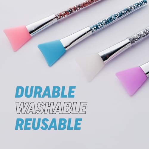 Image of Gleva Silicone Face Brush Beauty Tool, Facial Mud Applicator, Makeup Brushes Set Eye Cosmetics Blush Brush for Powder for Girl & Women (Purple)