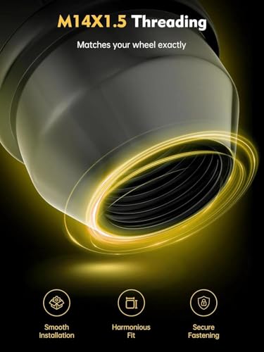 Image of MIKKUPPA M14x1.5 F150 Lug Nuts, Black 4PCS OEM Style 21mm Hex | Anti-Rusting Updated Tire Nuts, Replacement for 2015-2024 F-150 F150 Expedition Lincoln Navigator Factory Wheels