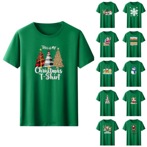 Christmas Shirts for Women Christmas Print T Shirt Crew Neck Tee Shirts - image 1