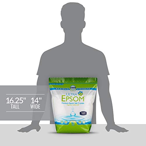 SaltWorks Ultra Epsom Bath Salt, Unscented, Extra Fine Grain, 18 Pound Bag