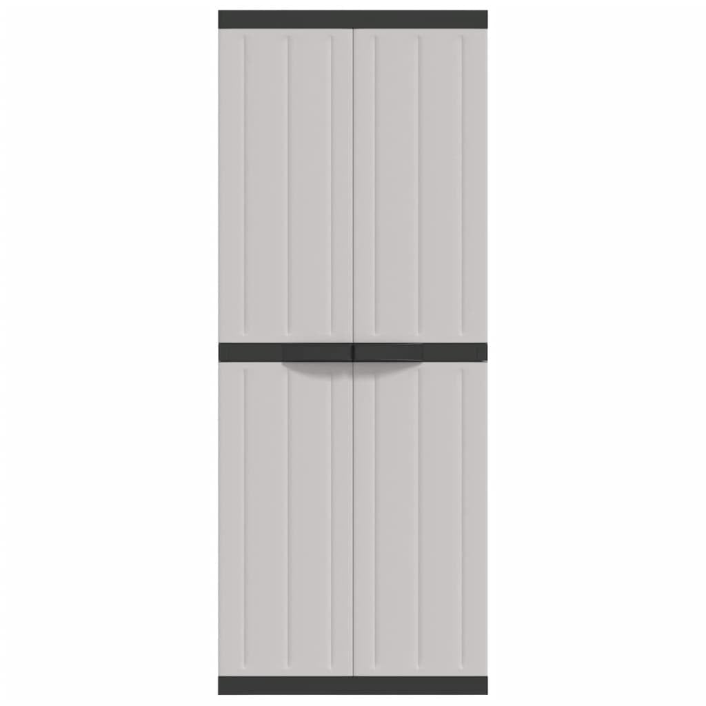 Armoire De Rangement Plastique 4 étagères - 65x37x165 Cm, Couleur Noir/gris, Pour Intérieur Ou Extérieur, étagères Réglables (15 Kg Chacune)
